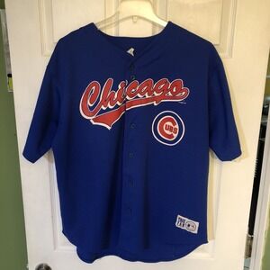Vintage 1999 CHICAGO CUBS SAMMY SOSA # 21 BLUE JERSEY TRUE FAN Size XL